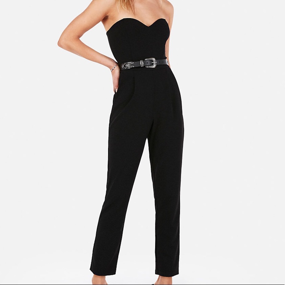 Express Strapless Sweetheart Neck Jumpsuit